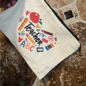 Teacher Themed Canvas Pouch